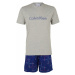 Calvin Klein Underwear Krátke pyžamo  sivá melírovaná / námornícka modrá