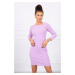 Dress with decorative buttons of purple color