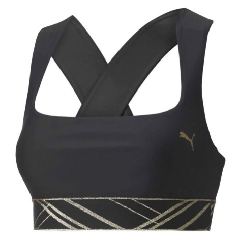 Puma MID IMPACT DECO GLAM BRA Dámska podprsenka, čierna, veľkosť