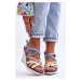 Wedge Sandals With Straps Blue Ellen
