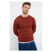 Trendyol Brick Slim Fit Crew Neck Raglan Sleeve Basic Knitwear Sweater