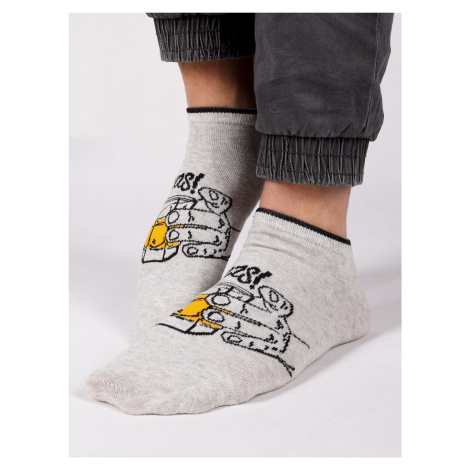 Yoclub Man's Ankle Funny Cotton Socks Pattern 2 Colours