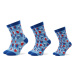 Rainbow Socks Súprava 3 párov vysokých ponožiek unisex Xmas Balls Modrá