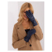 Navy blue gloves with eco-leather