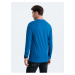 Modré pánske tričko s gombíkmi Ombre Clothing HENLEY