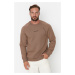 Trendyol Mink Regular/Normal Cut Raglan Sleeve Text Printed Sweatshirt