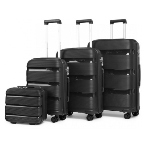 Čierna sada prémiových plastových kufrov &quot;Majesty&quot; - veľ. S, M, L, XL