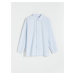Reserved - Oversize pásikavá košeľa - Modrá