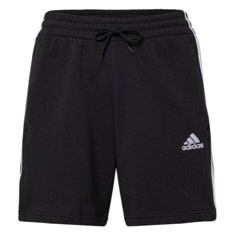 ADIDAS SPORTSWEAR Športové nohavice 'Essentials French Terry 3-Stripes'  čierna / biela