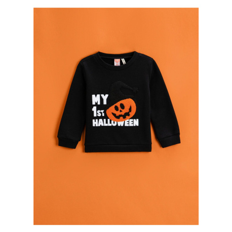 Koton Pumpkin Printed Sweatshirt Crew Neck Long Sleeve