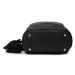 Konofactory Čierny mini kožený batoh s príveskom „Minimal“ 12L