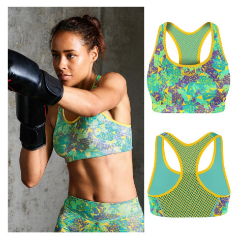 Sportovní podprsenka SHOCK ABSORBER ACTIVE CROP TOP Geometric Farba: Modrá