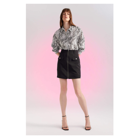 DEFACTO A-Line Normal Waist Lined Mini Skirt