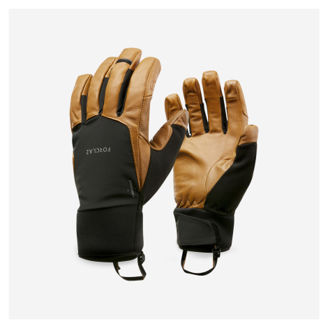Kožené rukavice MT900 na treking v horách nepremokavé gaštanovohnedé FORCLAZ