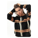 Lafaba Women's Black Crewneck Checkered Pattern Sweater