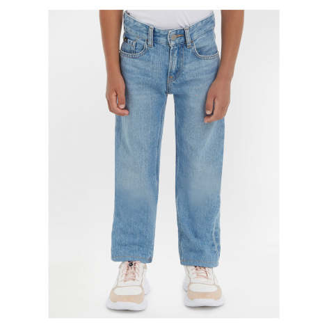 Svetlomodré chlapčenské straight fit džínsy Calvin Klein