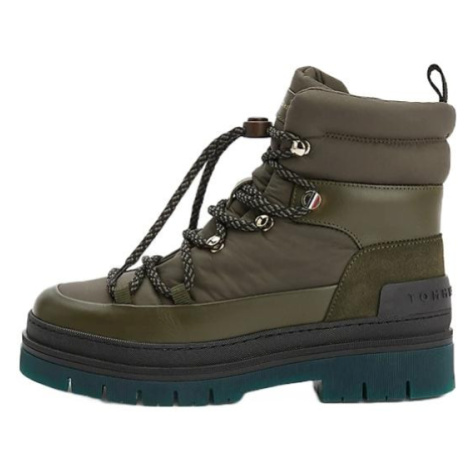 Tommy Hilfiger Čižmy - LACED OUTDOOR BOOT zelené