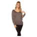 Sexy KouCla 2in1 sweater Wrap Look at the back TAUPE Einheitsgroesse