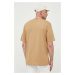 Bavlnené tričko Tommy Hilfiger béžová farba, s nášivkou