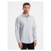 Ombre Men's shirt with pocket REGULAR FIT - light grey melange