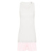 Towel City Dámske krátke pyžamo v sade - Biela / ružová