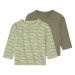 lupilu® Detské tričko s dlhým rukávom, 2 kusy (zelená/tmavozelená)