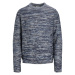 JACK & JONES Sveter 'ASH'  námornícka modrá / nebesky modrá / čierna / šedobiela