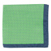 John & Paul Zelená hodvábna vreckovka s paisley vzorom a modrými okrajmi John & Paul
