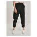 Women's cropped high-waisted trousers black