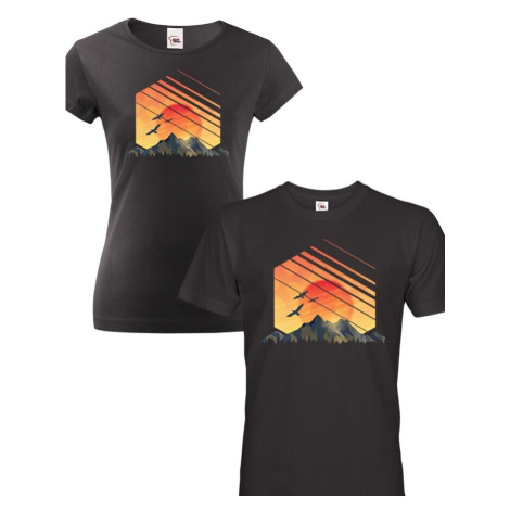 Párové trička pro turisty a cestovatele Západ slunce