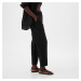 Kalhoty GAP Linen Half E Waist Pull On Pants Black