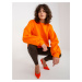 Orange basic sweatshirt with round neckline