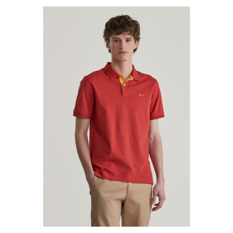 POLOKOŠEĽA GANT REG CONTRAST PIQUE SS POLO IRON RED