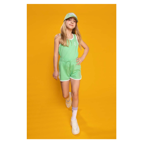 Detské bavlnené šortky Coccodrillo zelená farba, s nášivkou, nastaviteľný pás