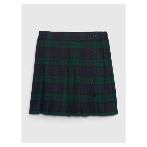 Modro-zelená dievčenská kockovaná mini sukňa GAP