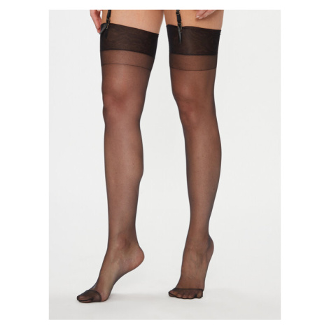 Bluebella Pančuchy Plain Top Stockings 41459 Čierna