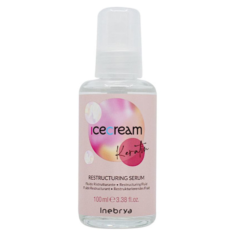 Rekonštrukčné sérum pre poškodené vlasy Inebrya Ice Cream Keratin Restructuring Serum - 100 ml (