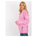 Pink women's oversize sweater with holes