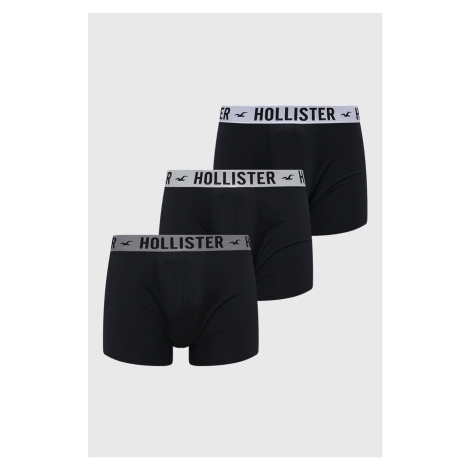 Boxerky Hollister Co. (3-pak) pánske, čierna farba
