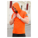 Madmext Torn Detailed Orange Hooded T-Shirt 3069