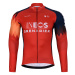 BONAVELO Cyklistický dres s dlhým rukávom zimný - INEOS 2024 WINTER - červená/modrá