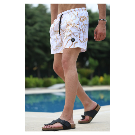 Madmext Men's White Beach Shorts 5086