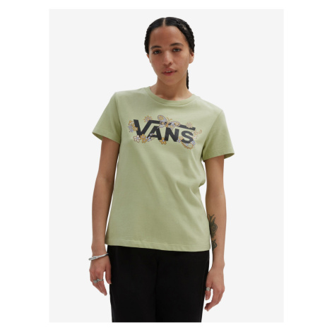 Light Green Women's T-Shirt VANS Trippy Paisley Crew - Women