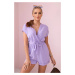 Short jumpsuit with tie at the waist light purple