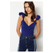 Trendyol Saks Knitted Draped Body With Snap Fastener