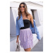 Delicate miniskirt with violet ruffle