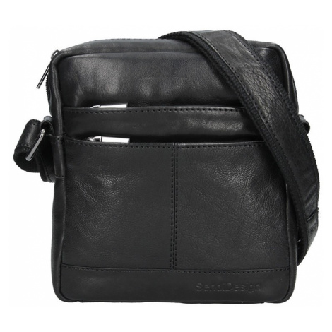Pánska kožená taška cez rameno SendiDesign Jokl - čierna Sendi Design