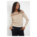 Trendyol Mink Glitter Transparent Knitwear Sweater