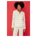 Trendyol Off-White 100% Cotton Christmas Themed Shirt-Pants and Knitted Pajamas Set