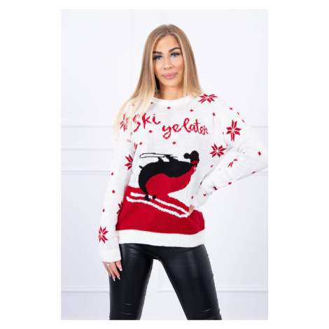Ecru sweater with Christmas motif